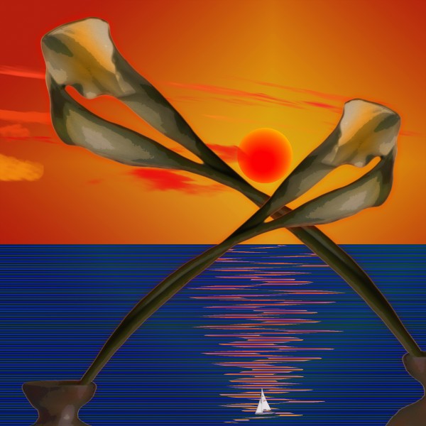 Sunset Flowers Print