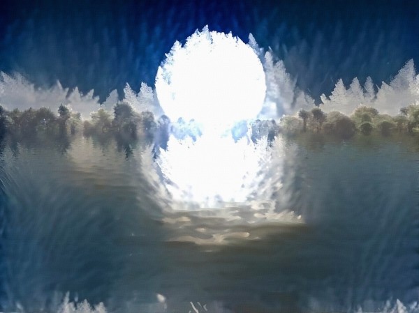 White Moon Rising Print