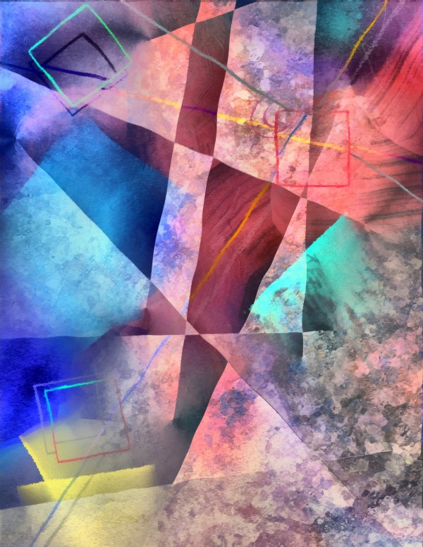Angular Colorful Abstract Painting Print