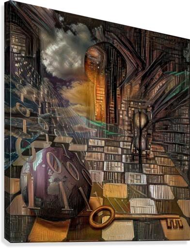 Binary Code and Key Canvas Print