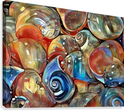 Seashell Colorful Pattern Canvas Print