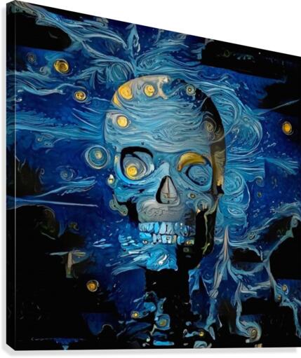 Blue Skull Canvas Print
