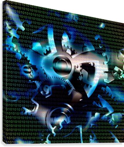 Binary Code Machine Canvas Print