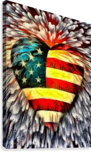 USA Heart Canvas Print