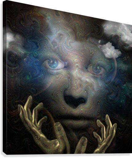 Face in Abstract Space Canvas Print