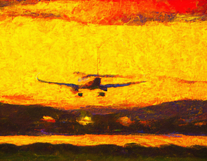 Landing at Sunset