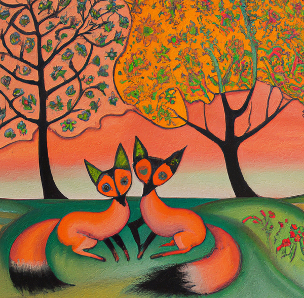 Two Foxes Print
