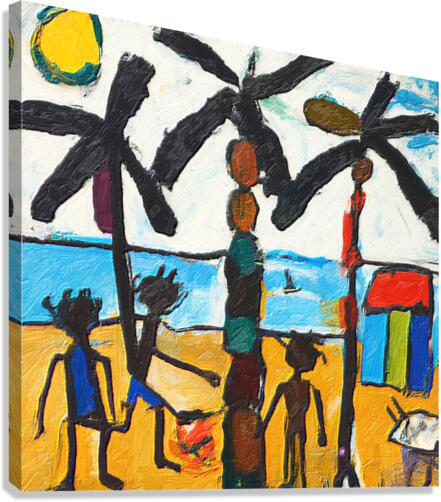 Children at the Beach Canvas Print