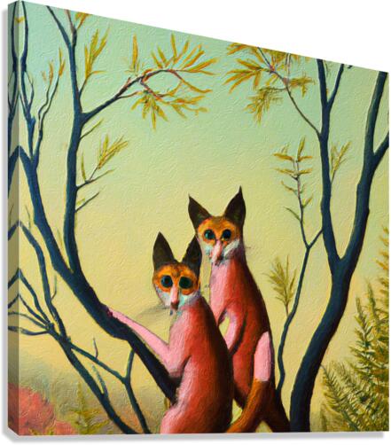 Two Foxes II Canvas Print