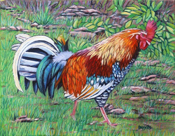 Rooster Strutting Print