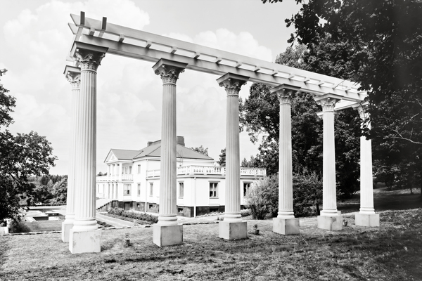 Soderlangvik Manor with Corinthian Columns Monochrome by Taina Sohlman
