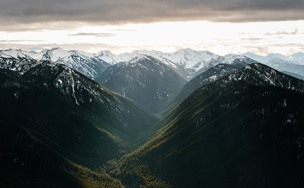 Beams of Light at Hurricane Ridge Print