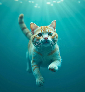 Underwater cat