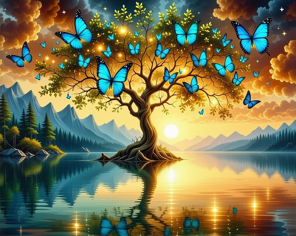 Emerald Butterflies Dream  Print