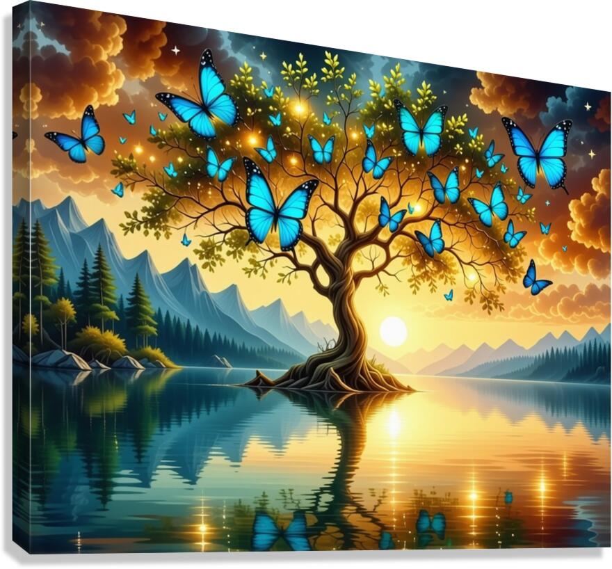 Emerald Butterflies Dream  Canvas Print