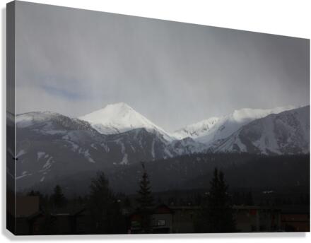 Laurel Mountain Snowing  Canvas Print