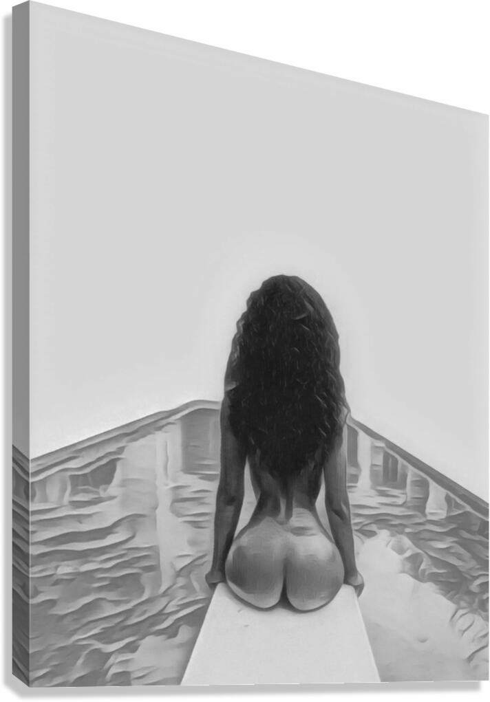 Pool View - B&W Canvas Print