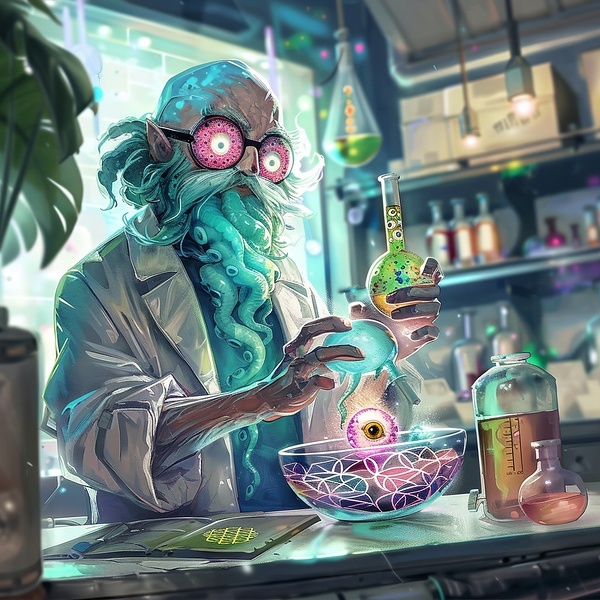 Futuristic laboratory scientist   Print