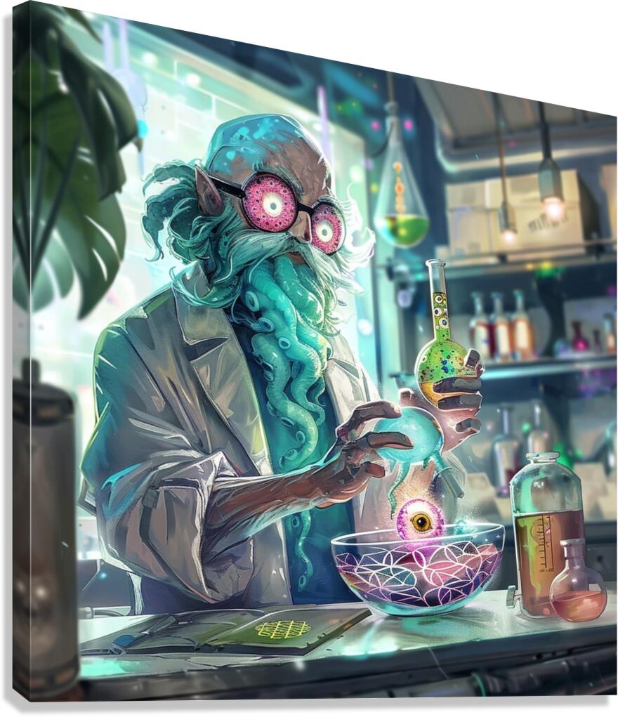 Futuristic laboratory scientist   Canvas Print