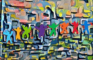 The colour strip of men
