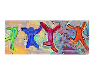 four figures leapt joyfully