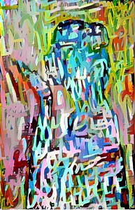 portrait of brush strokes