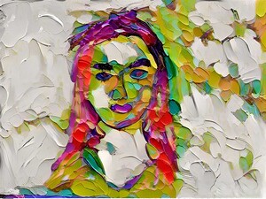 Impasto Portrait in Bloom