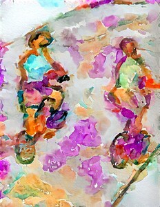 Vibrant Abstract Painting with Textured Swirls