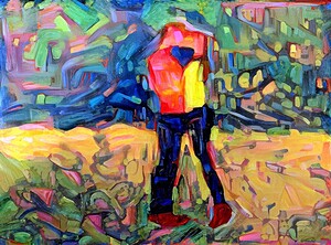 Chromatic Embrace in Verdant Landscape