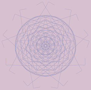 Blue Grey Circle on Pink