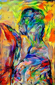 textured brushstroke portrait