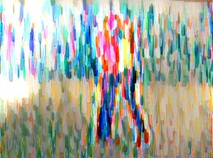Abstract Vivid Colors in Paint Drip Art  