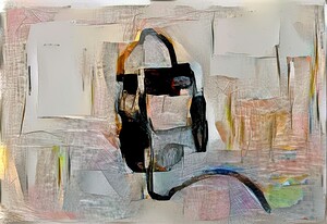 Abstract Modern Art with Neutral Tones and Bold Lines  