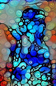 blue circle portrait