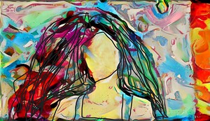 flowing hair portrait