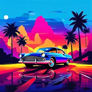  Neon Sunset Paradise