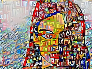 lettering reflection portrait