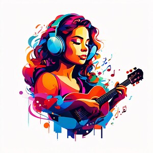 lady with the guitar  wpap 