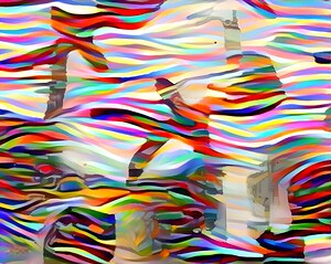 rainbow hues pattern stick men