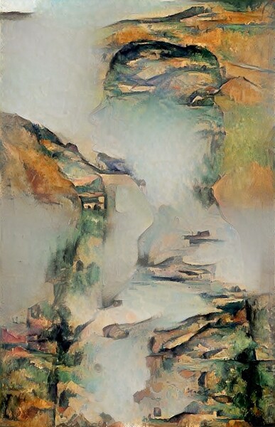 Misty Landscape: Fragmented Vista Print