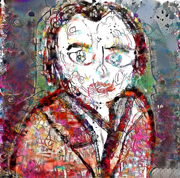 Colorful Abstract Portrait with Expressive Brushstrokes   Print