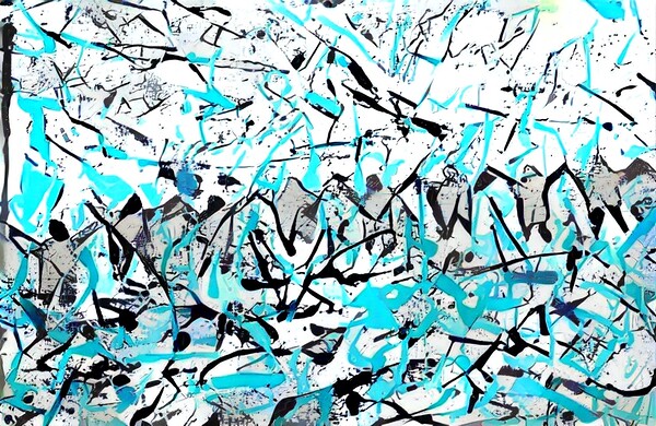 Blue and white of men Print