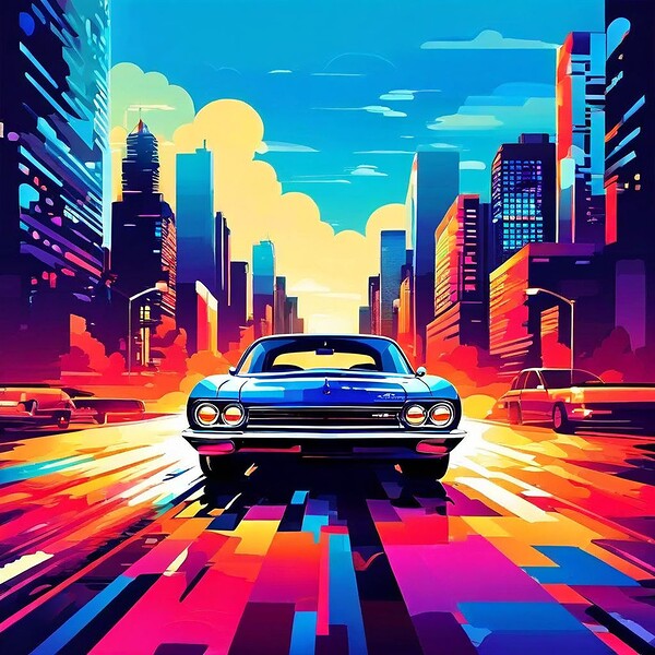 Urban night drive Print