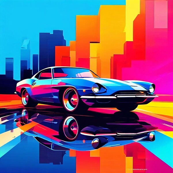 Neon Speedscape Print