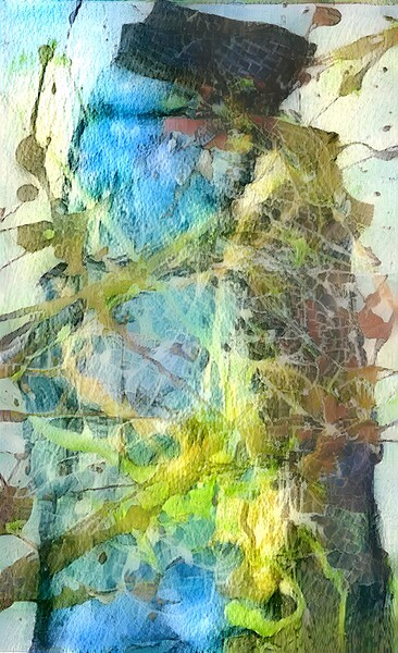 the blue electric portrait Print