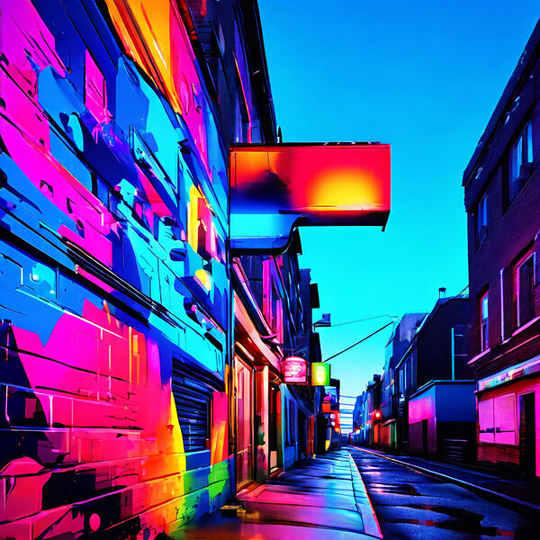 Neon Alley Print