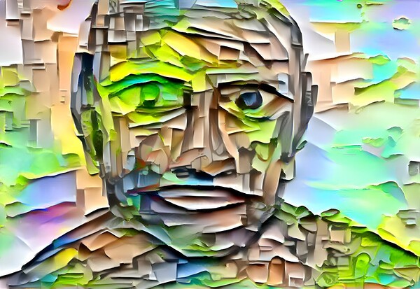 textured portrait Print