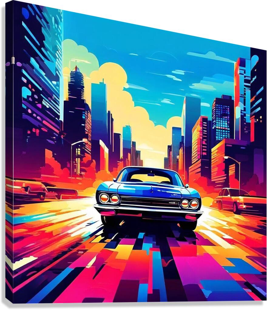 Urban night drive Canvas Print