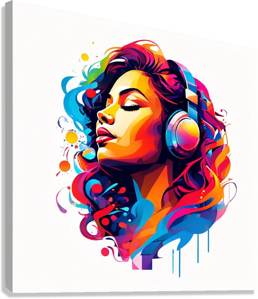 A Colorful Escape into Music Canvas Print