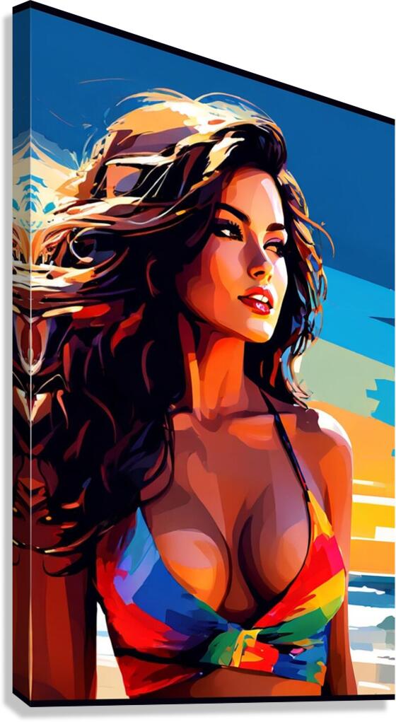 beach lady Canvas Print